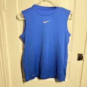Women’s Nike Dri-Fit Athletic Tank Top Sleevless shirt size medium Blue Logo